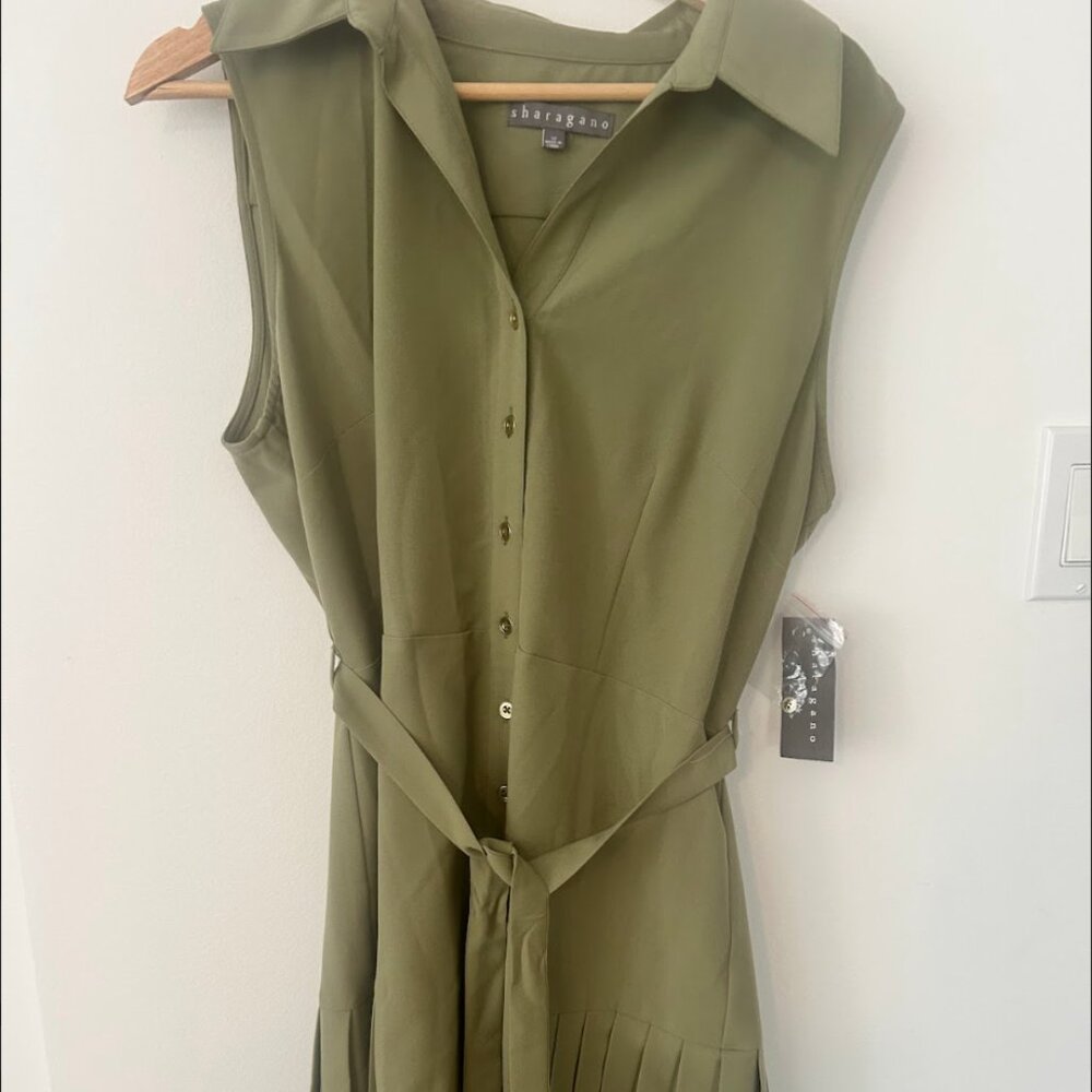 NWT Sharagano Women's Sleeveless Collared Shirt Dress - Size 12